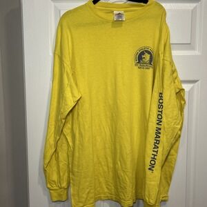 Adidas Boston Marathon 1997 Long‎ Sleeve Shirt Size XL Yellow 101th Athletic